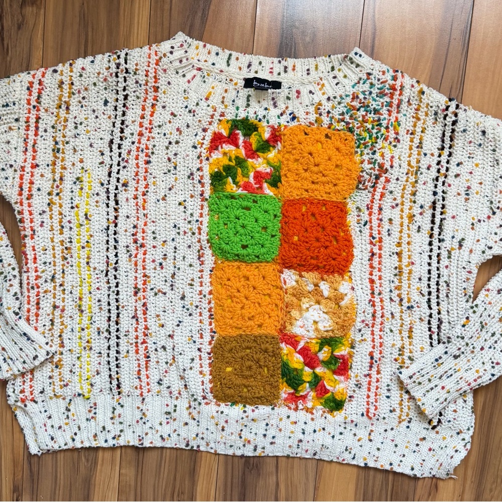 by & by Multicolor Patchwork confetti knit Sweater